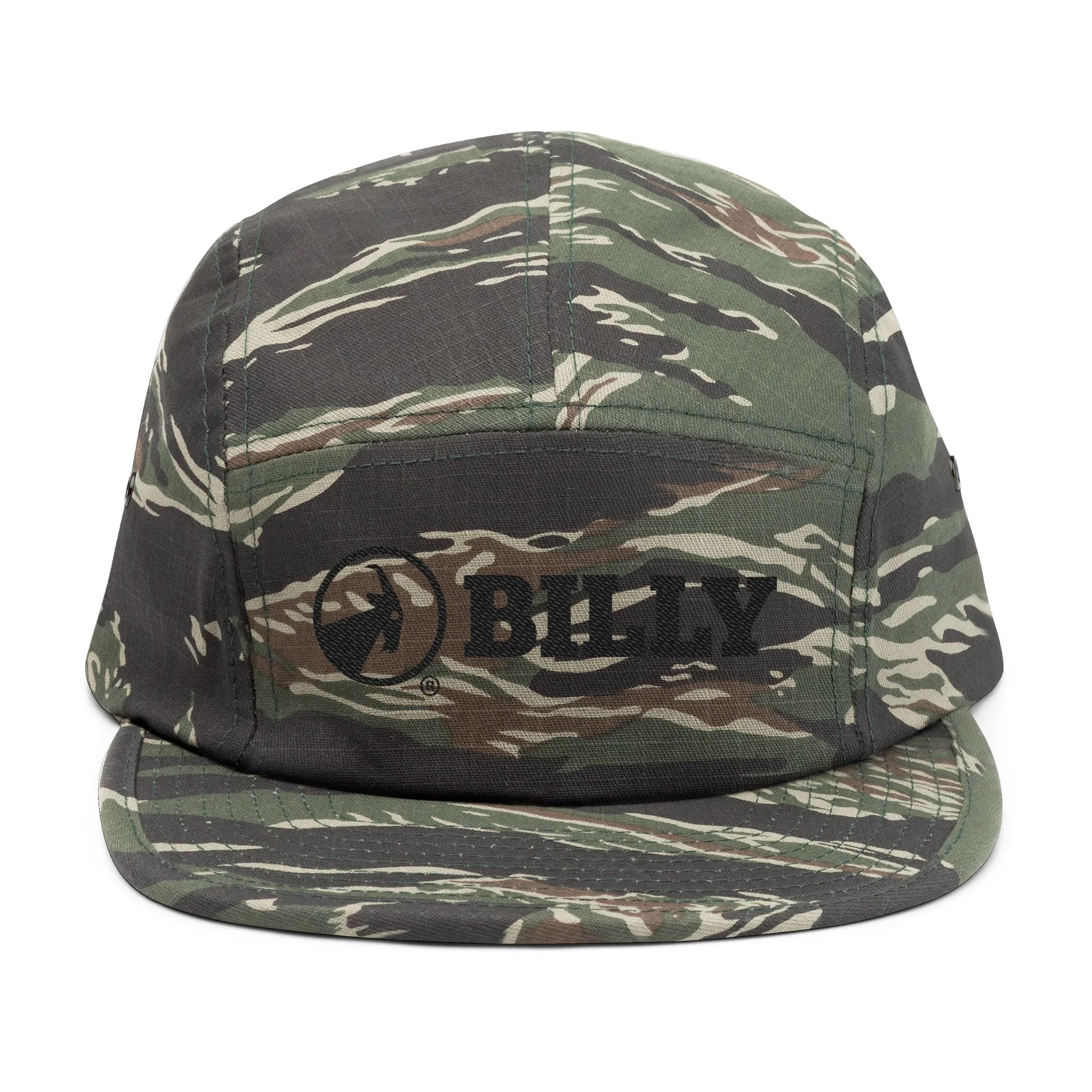BILLY 5 Panel Cap (Black Horizontal Logo - Embroidery) — AVAILABLE IN 6 COLORS - Image 3