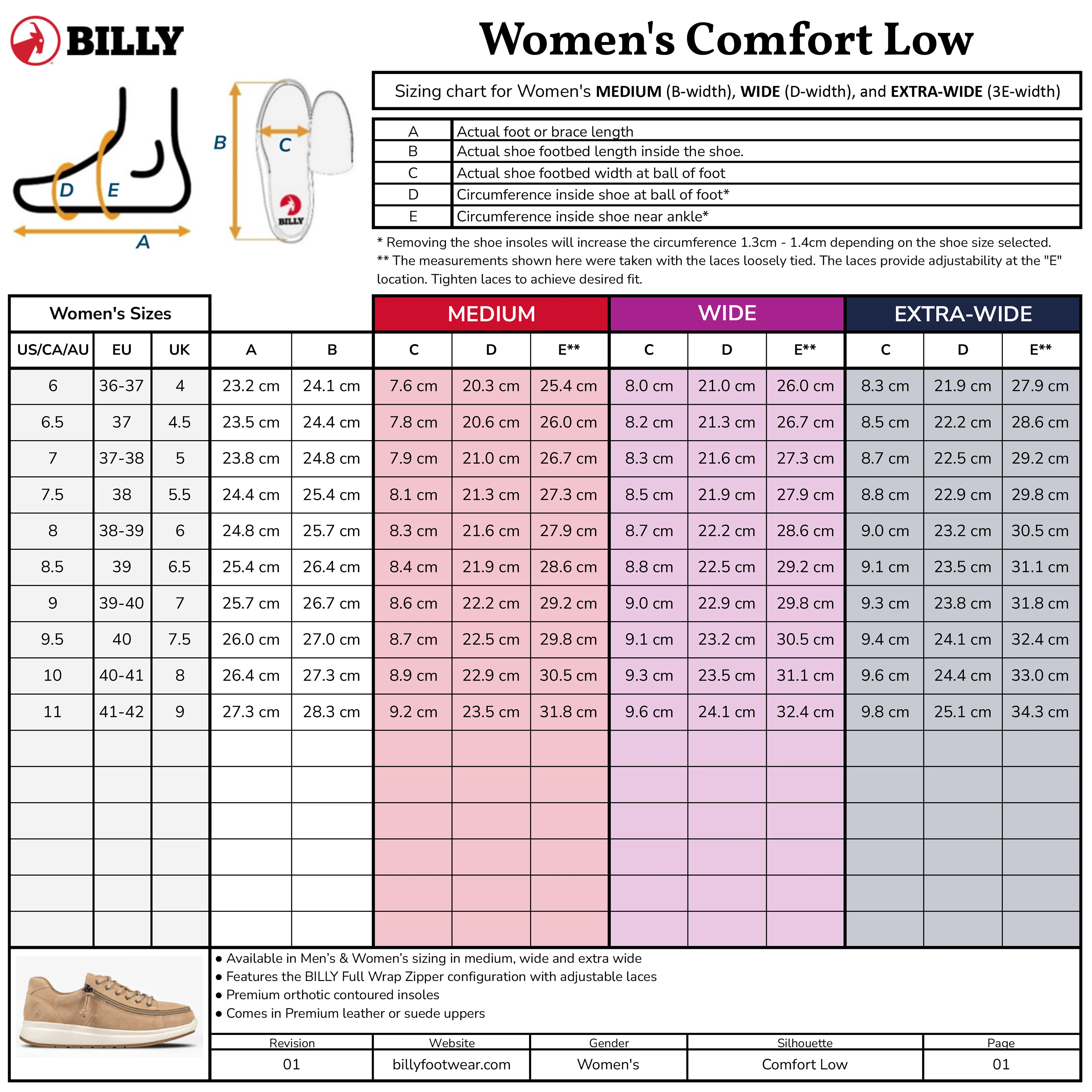 SALE - Women's Black to the Floor BILLY Work Comfort Low - Image 7